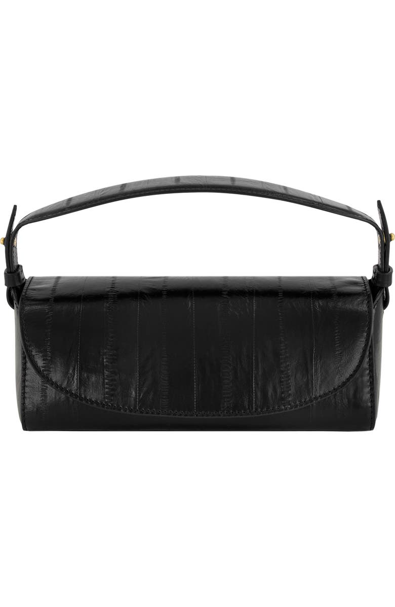 Vince Mini Sabrina Eel Embossed Leather Top Handle Bag, Main, color, Black