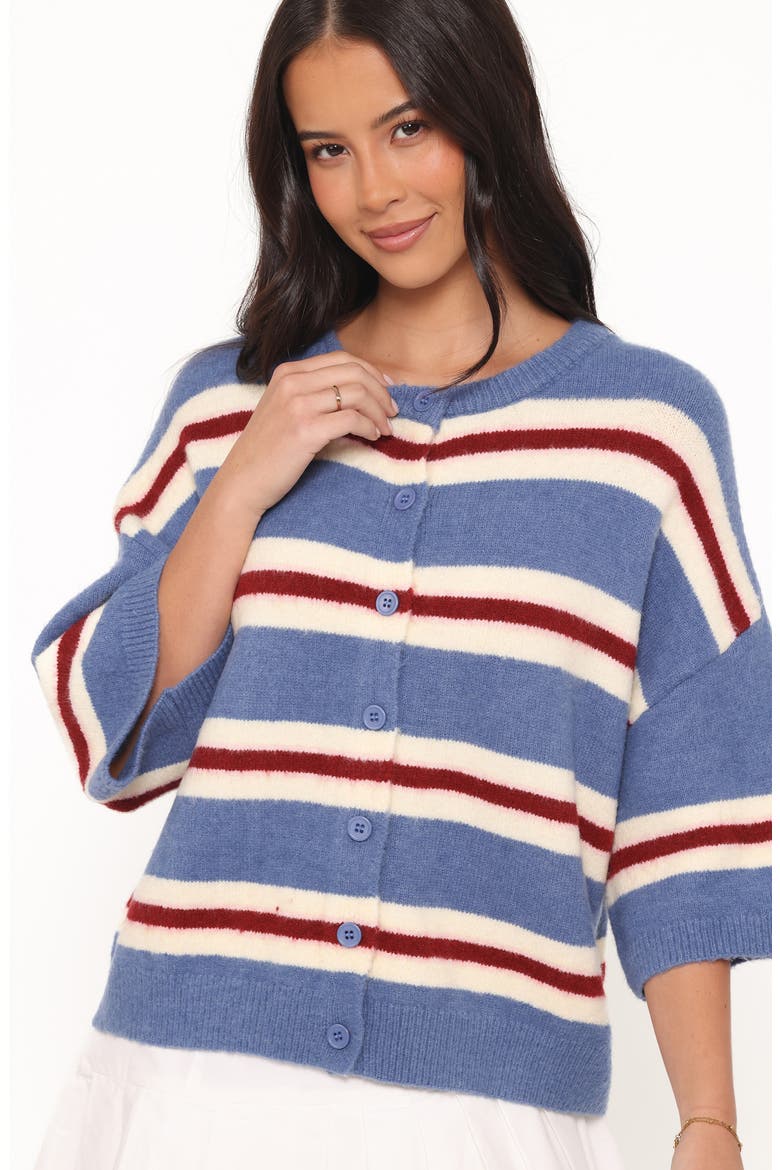 Lilith Stripe Button-Up Sweater, Alternate, color, BLUE STRIPE