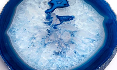 Anna New York Pedra Set Of 4 Agate Coasters In Azure/blue