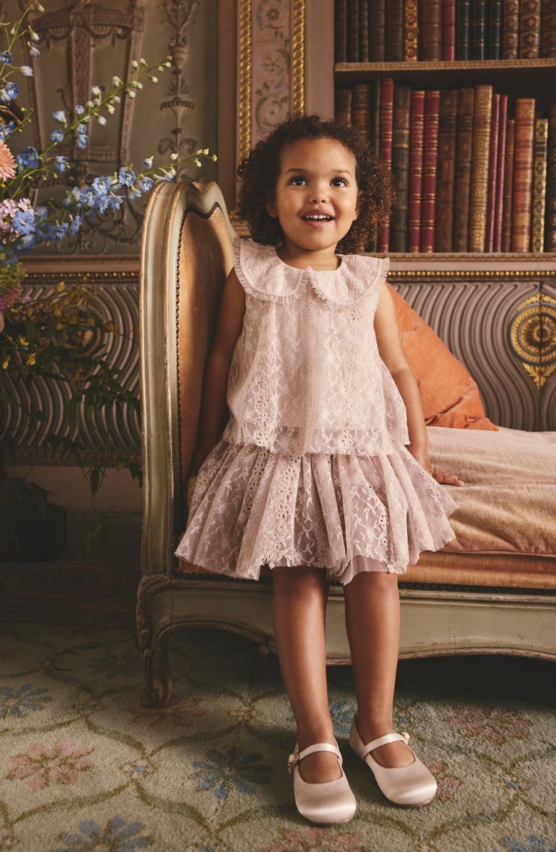 NEXT Kids' Embroidered Lace Top & Skirt Set, Alternate, color, Pink