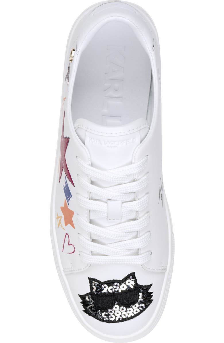 KARL LAGERFELD PARIS Cate Ikonic Sneaker, Alternate, color, Bright White