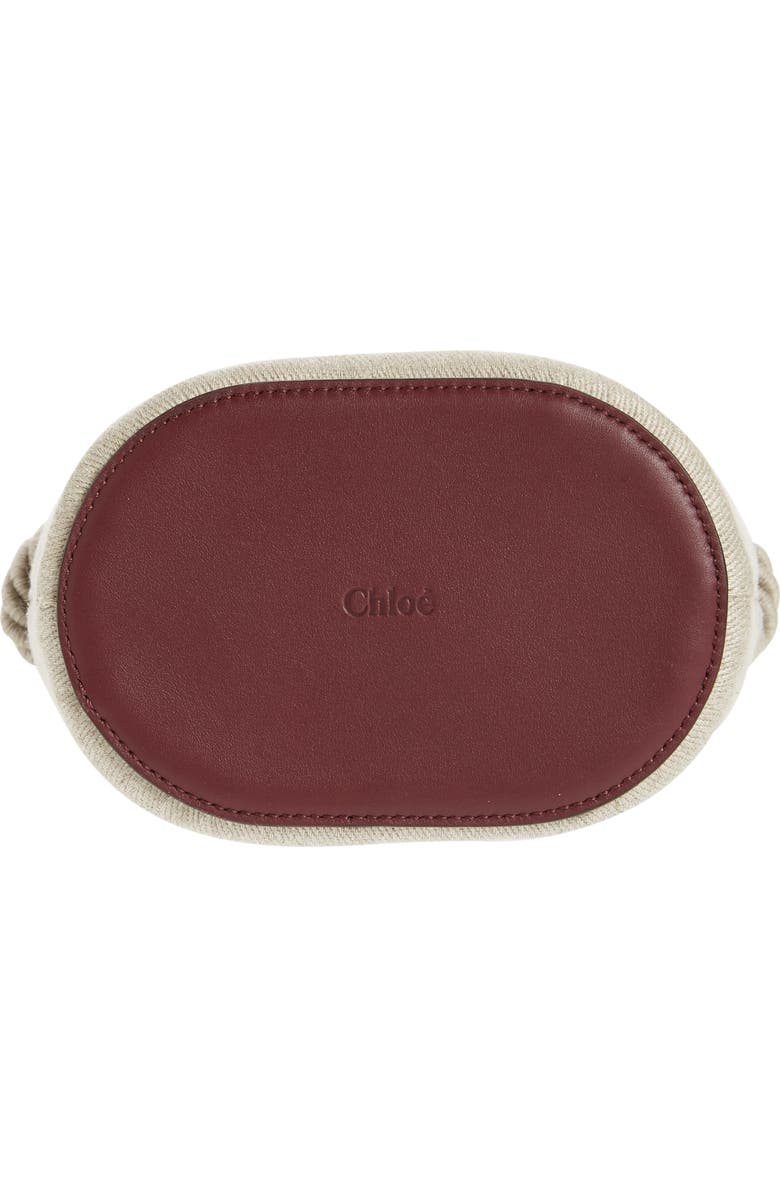 Chloé Key Small Linen & Leather Bucket Bag, Alternate, color,