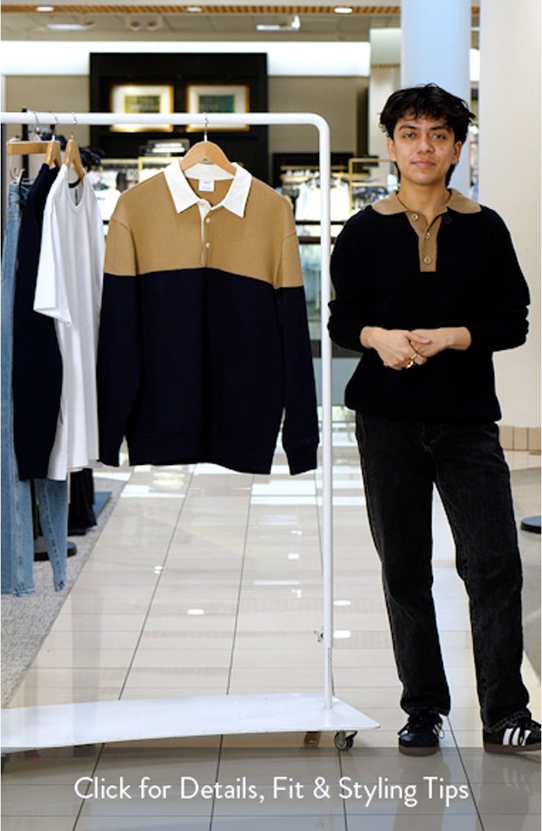 Colorblock Polo Sweatshirt, sales video thumbnail