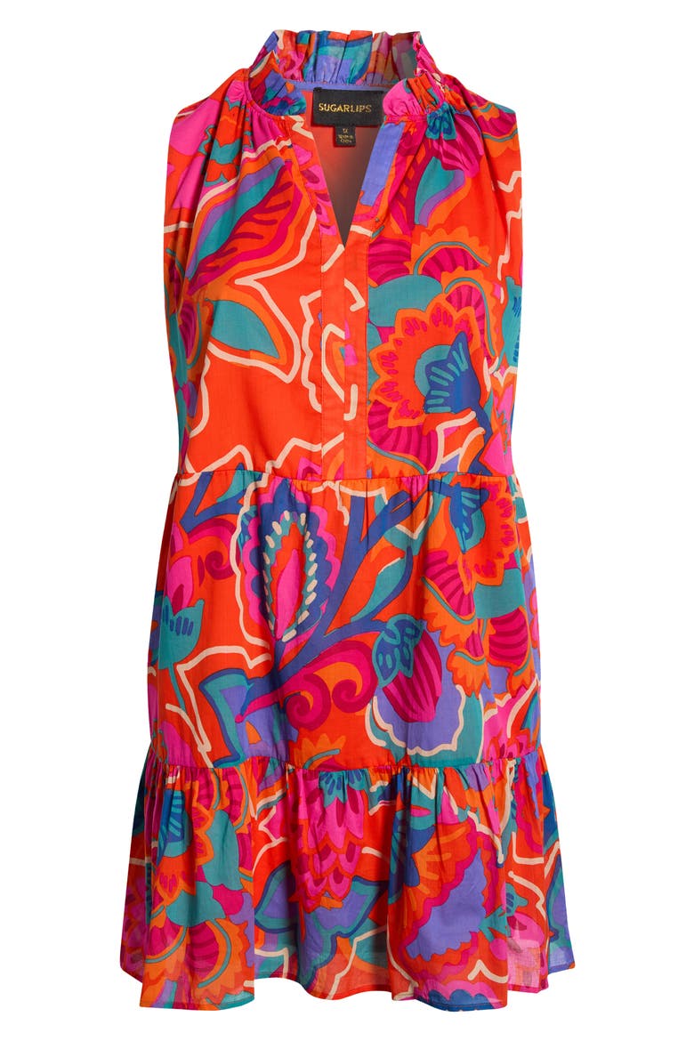 Baila Floral Gemmely Shift Mini Dress, Alternate, color, RED-MULTI