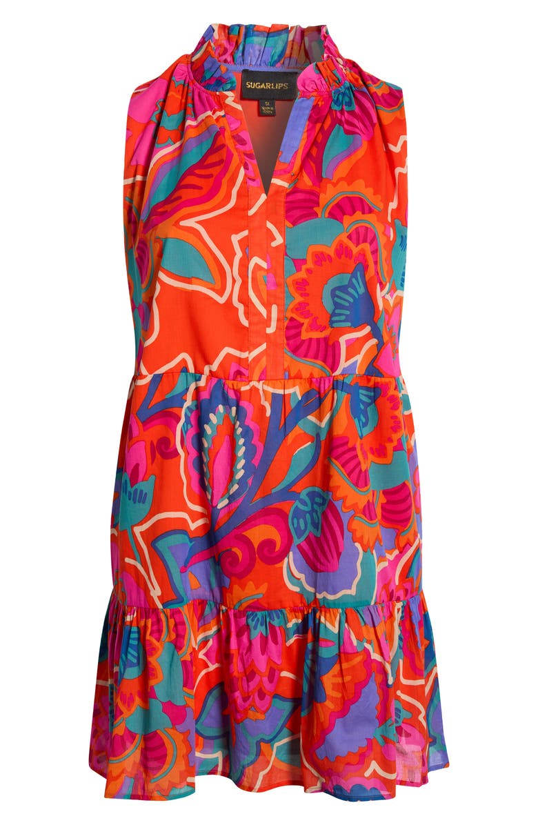 SUGARLIPS Baila Floral Gemmely Shift Mini Dress, Alternate, color, Red-Multi