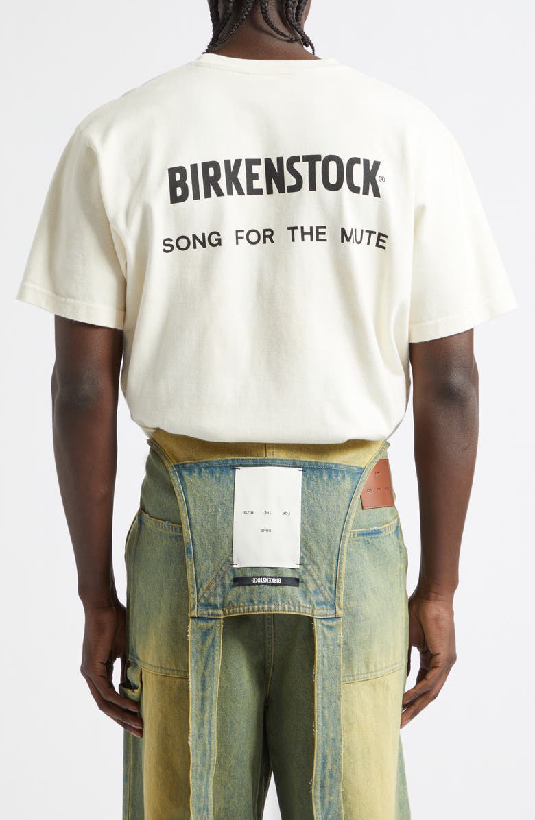 SONG FOR THE MUTE x Birkenstock The Artist Aged Graphic T-Shirt, Alternate, color, White Dirty Wash