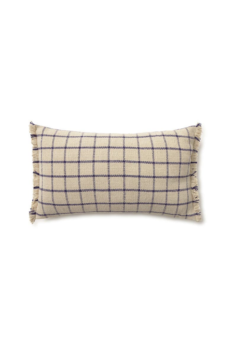 Lorena Canals Cushion Geo Block, Main, color, Navy Blue, Natural