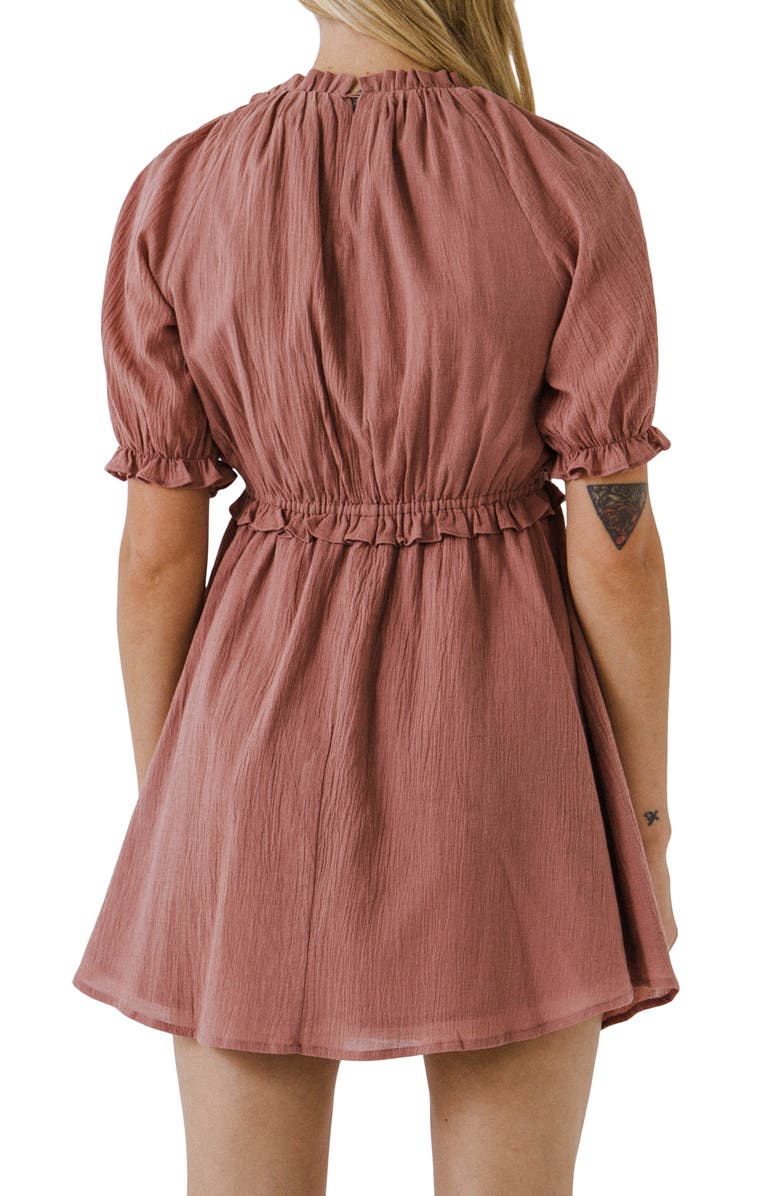 Free the Roses Ruffle Babydoll Minidress, Alternate, color, Mauve