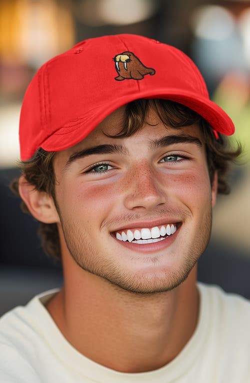 Dalix Walrus Embroidered Outdoor Cap In Red