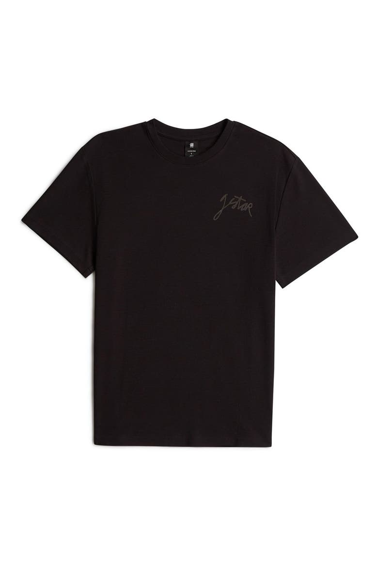 Script Organic Cotton Graphic T-Shirt, Alternate, color, DARK BLACK