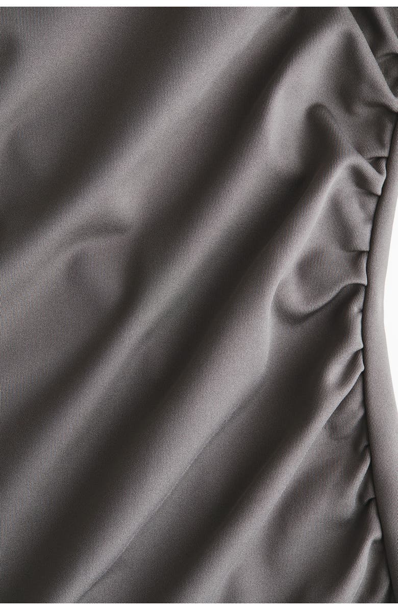 H&M Draped One-shoulder Dress, Alternate, color, Gray