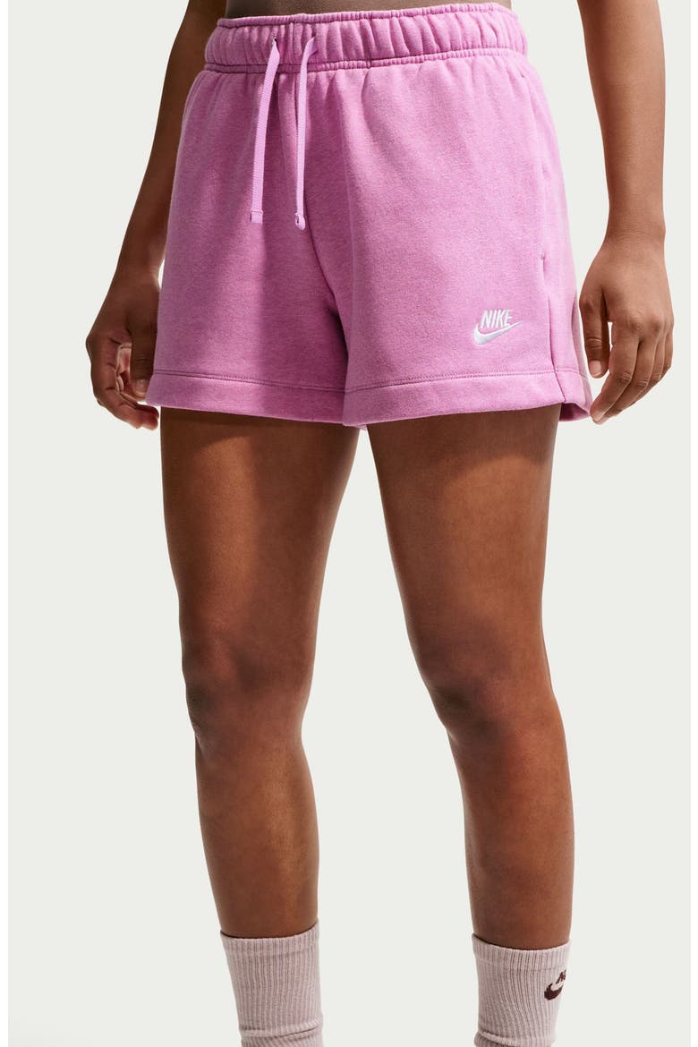 Club Fleece Shorts, Alternate, color, LIGHT MAGENTA/ WHITE