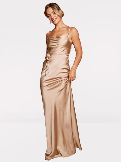 Cami Cowl Front Satin Bridesmaid Dress