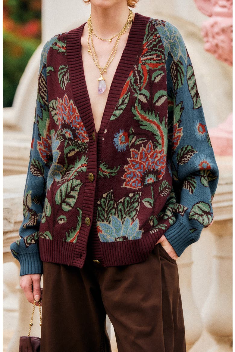 Mixed Delhi Floral Knit Cardigan, Alternate, color, DELHI FLORAL MIXED