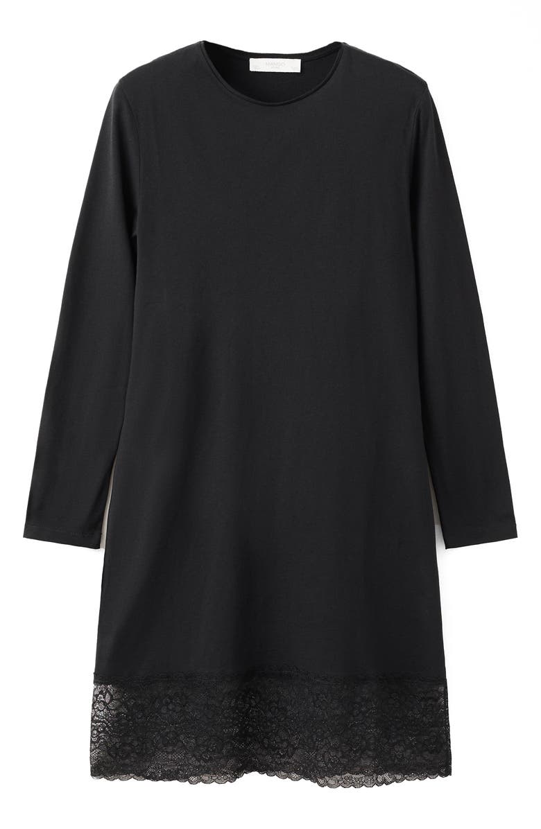 MANGO Lace Trim Nightgown, Alternate, color, 