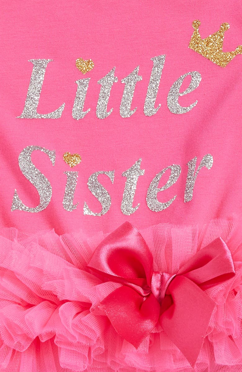 Popatu Little Sister Skirted Bodysuit, Alternate, color, Hot Pink