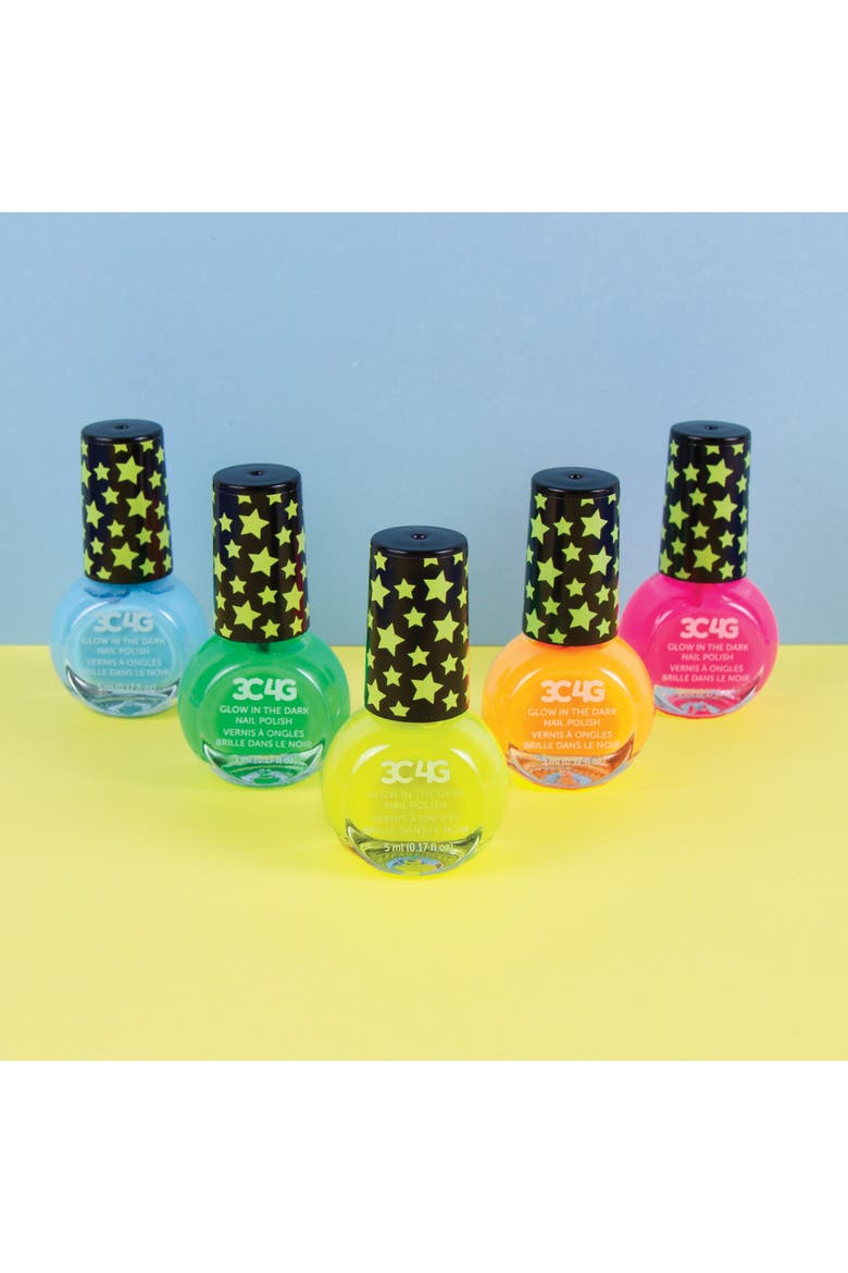 3C4G Glow In The Dark Nail Polish Set 5 Bottles, Alternate, color, Multicolored