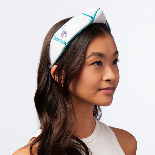 Lele Sadoughi Nba Charlotte Hornets Embroidered Headband In White