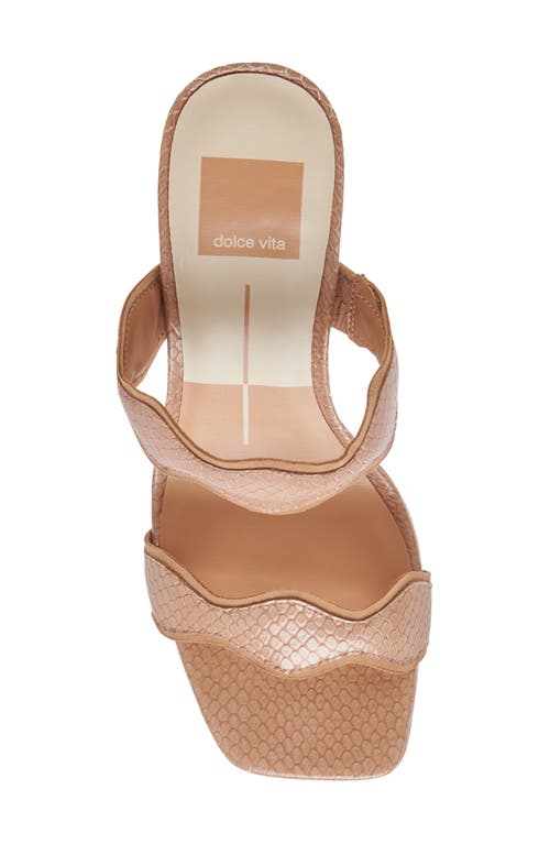 Dolce Vita Ilva Slide Sandal In Toffee Embossed Leather