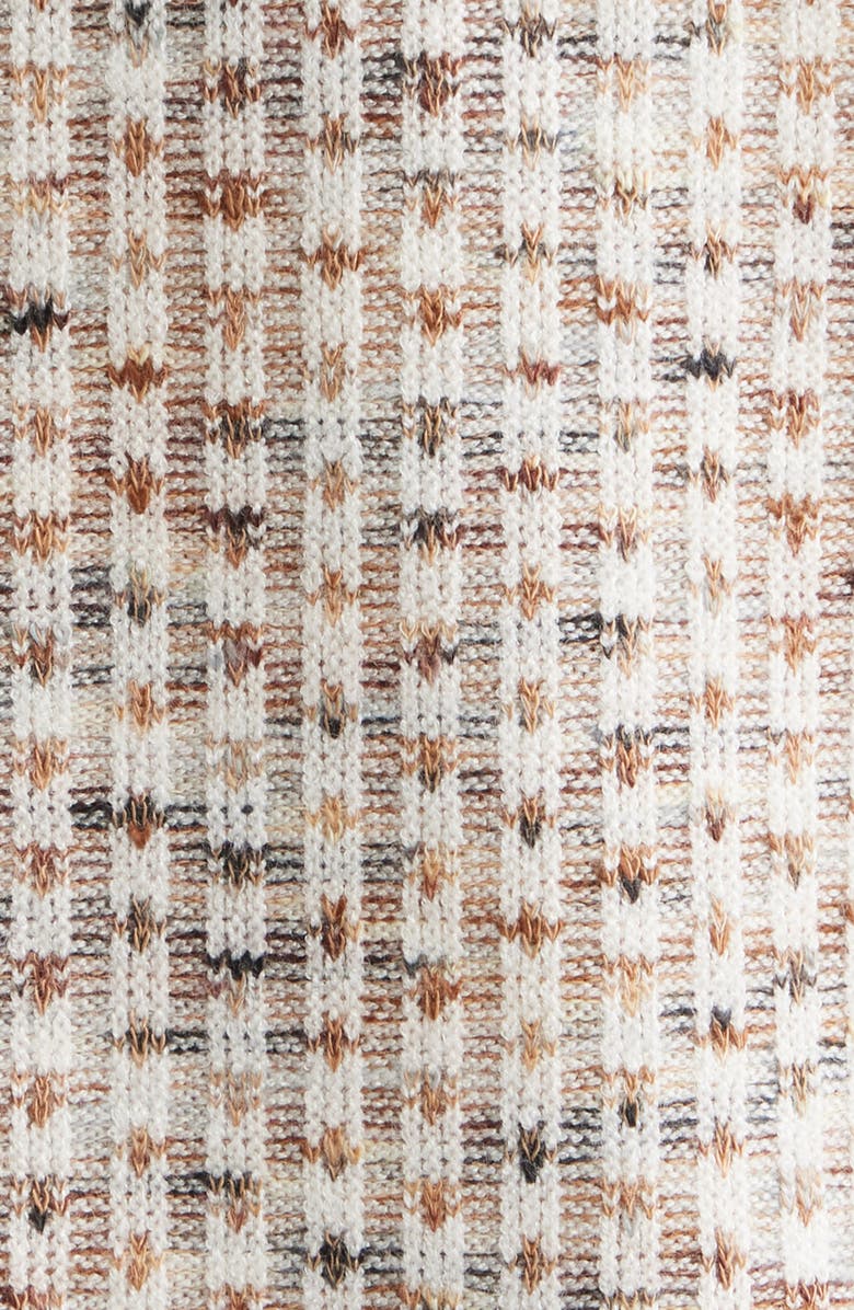 Johnston & Murphy Linden Textured Short Sleeve Button-Up Shirt, Alternate, color, Ivory/ Brown Stripe