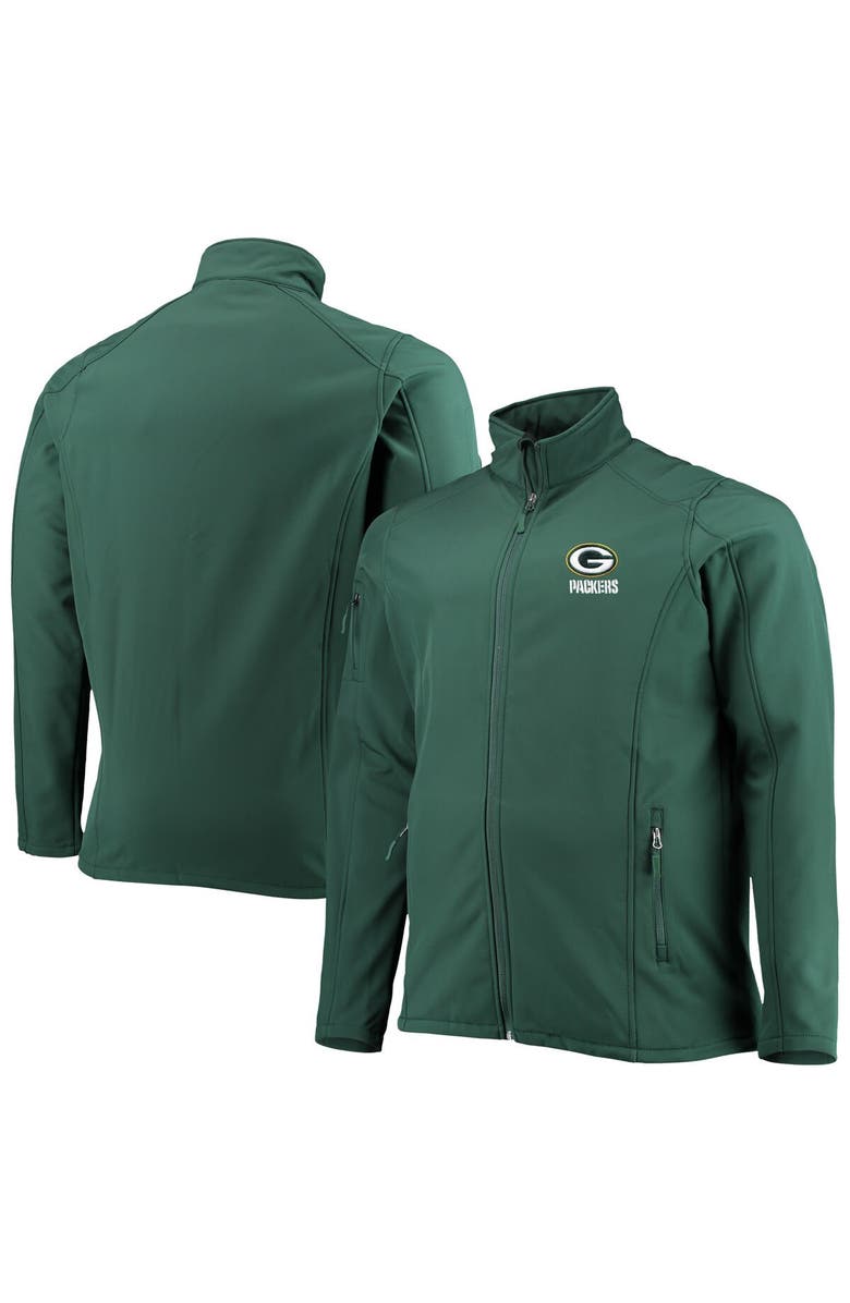 DUNBROOKE Men's Dunbrooke Green Green Bay Packers Big & Tall Sonoma Softshell Full-Zip Jacket, Main, color,
