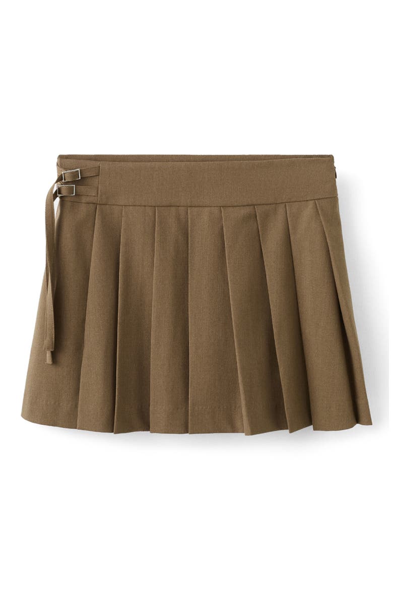 Brittany Pleated Miniskirt, Alternate, color, BROWN
