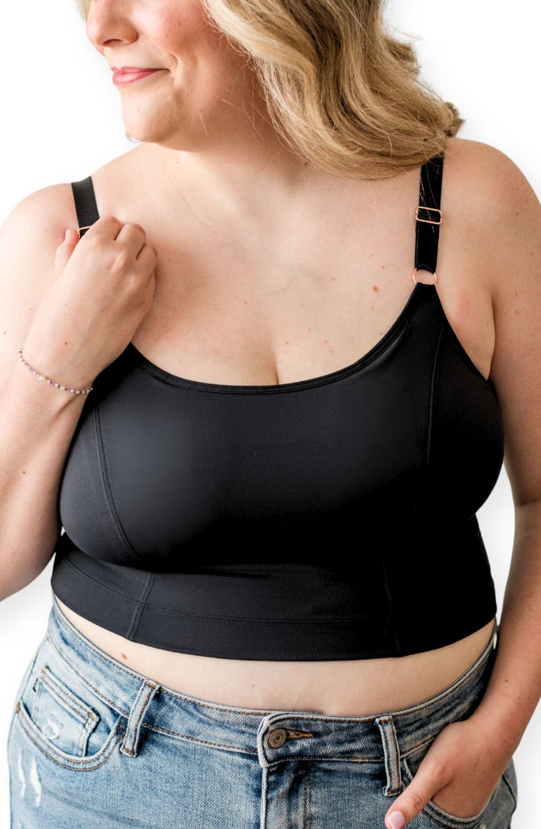 Davin & Adley Busty Size Amelia Pumping and Nursing Crop Cami, Main, color, Black
