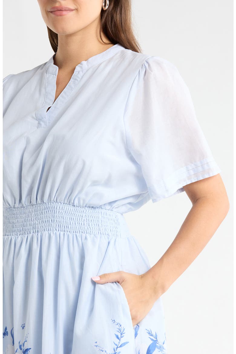Fernie Field Janey Cotton Poplin Maxi Dress, Alternate, color, LT-BLUE
