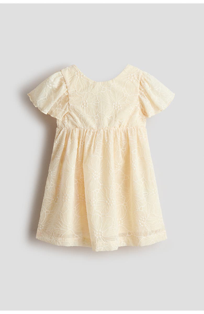 H&M Embroidered dress, Alternate, color, Light Yellow