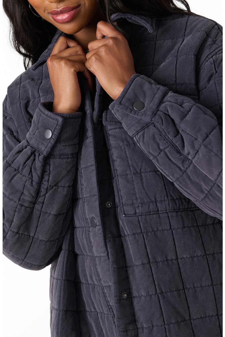 Rya Quilted Jacket, Alternate, color, WASHED BLACK