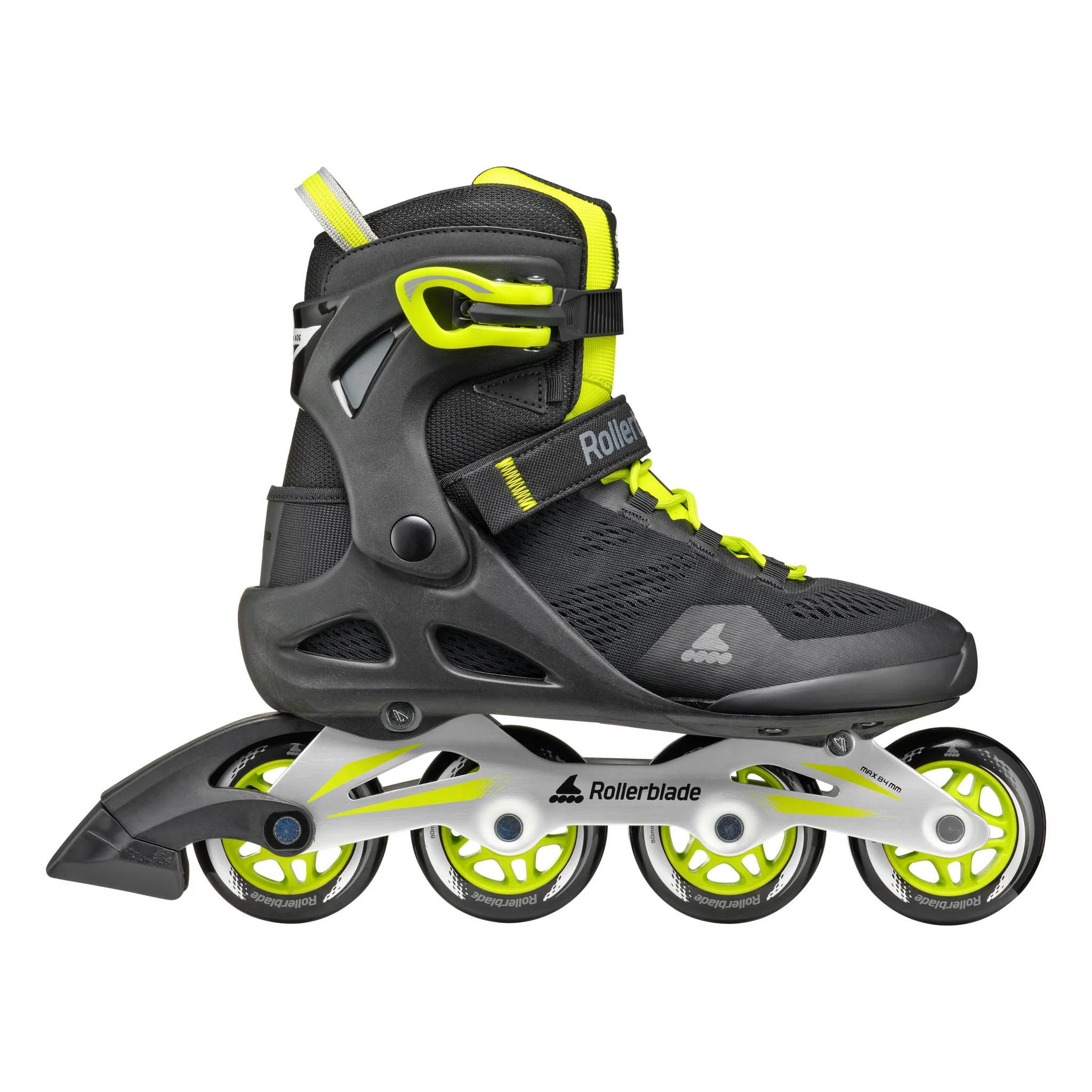 Rollerblade Macroblade 80 Mens Inline Skates, Alternate, color, Black/Lime