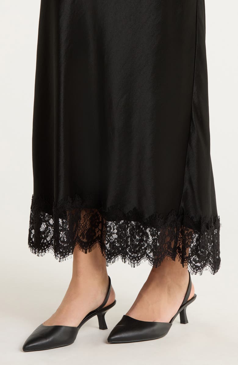 Favorite Daughter The Lacy Favorite Satin Maxi Skirt, Alternate, color, Black