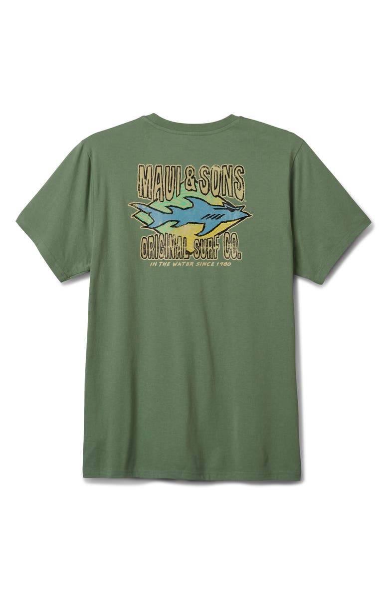 Maui & Sons Shark Surf Graphic T-Shirt, Alternate, color, Sage