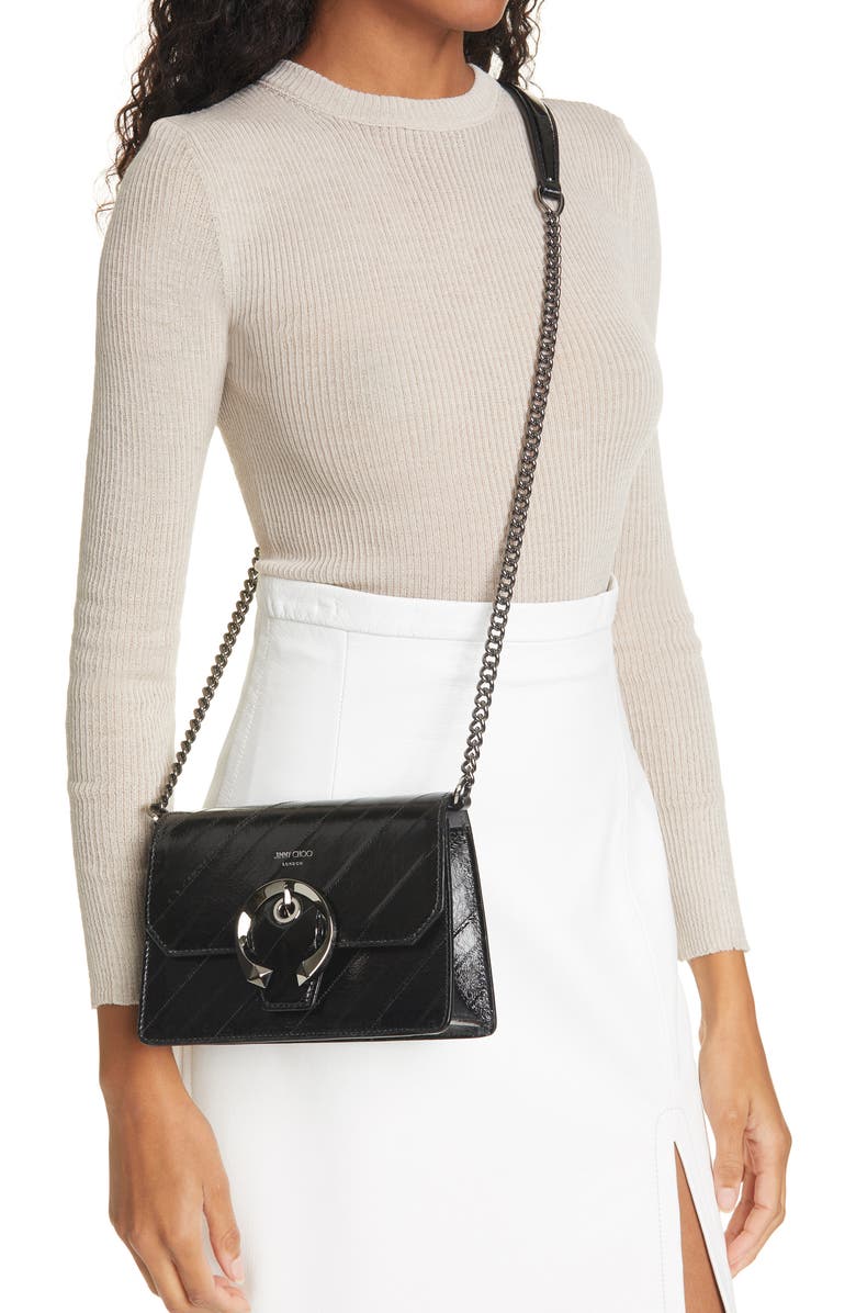 Jimmy Choo Madeline Stripe Eel Skin Crossbody Bag, Alternate, color,