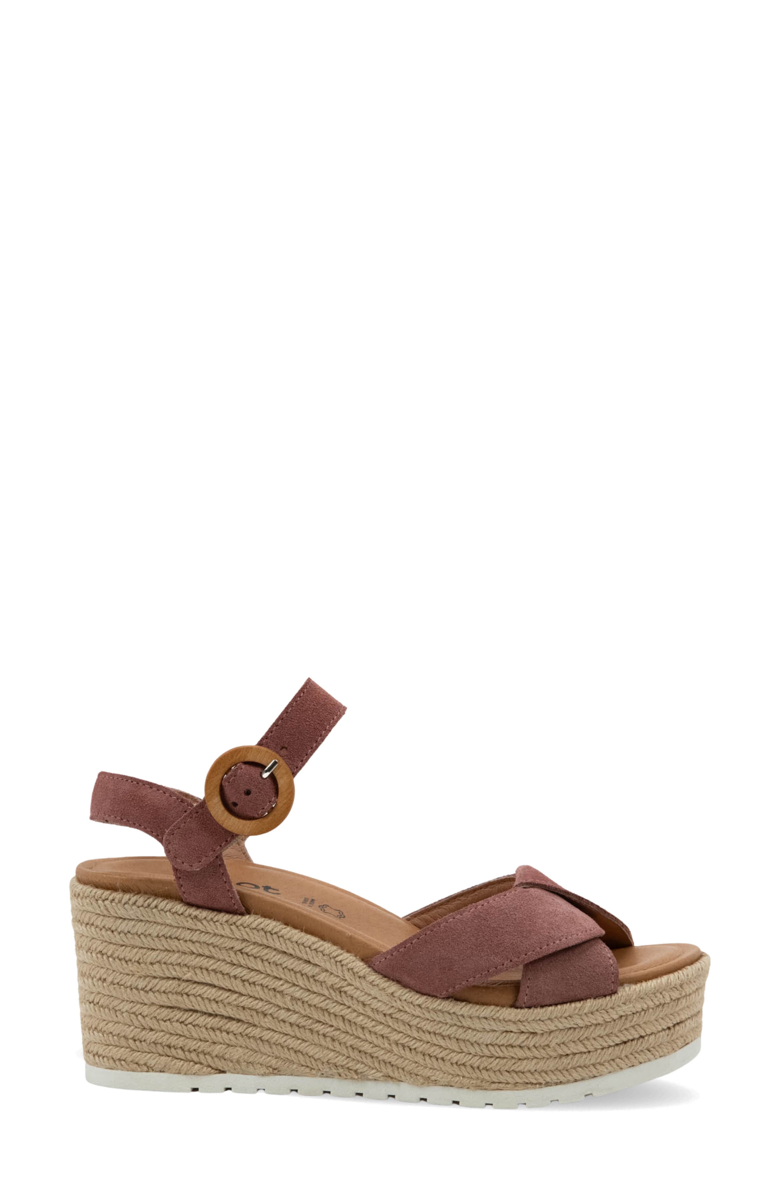 Naot Marbella Platform Wedge Sandal, Alternate, color, Rose Suede