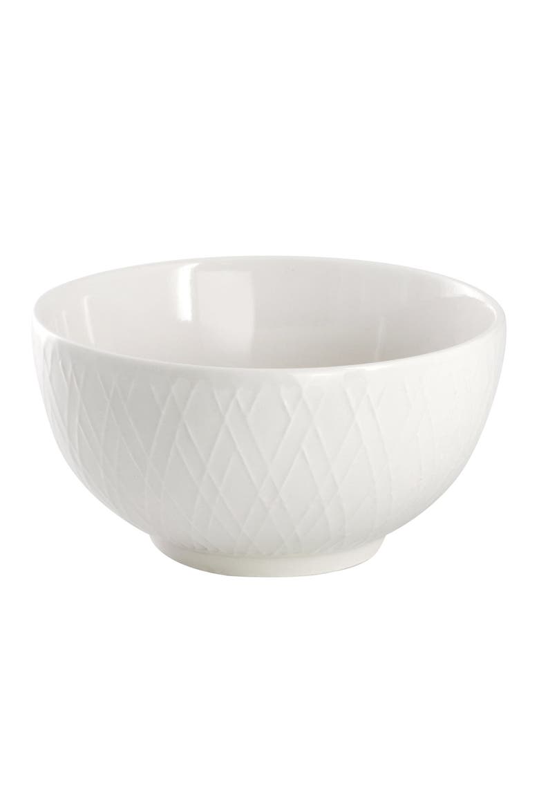 2 Piece Fine Ceramic 6in Cereal Bowl Set in White, Alternate, color, White