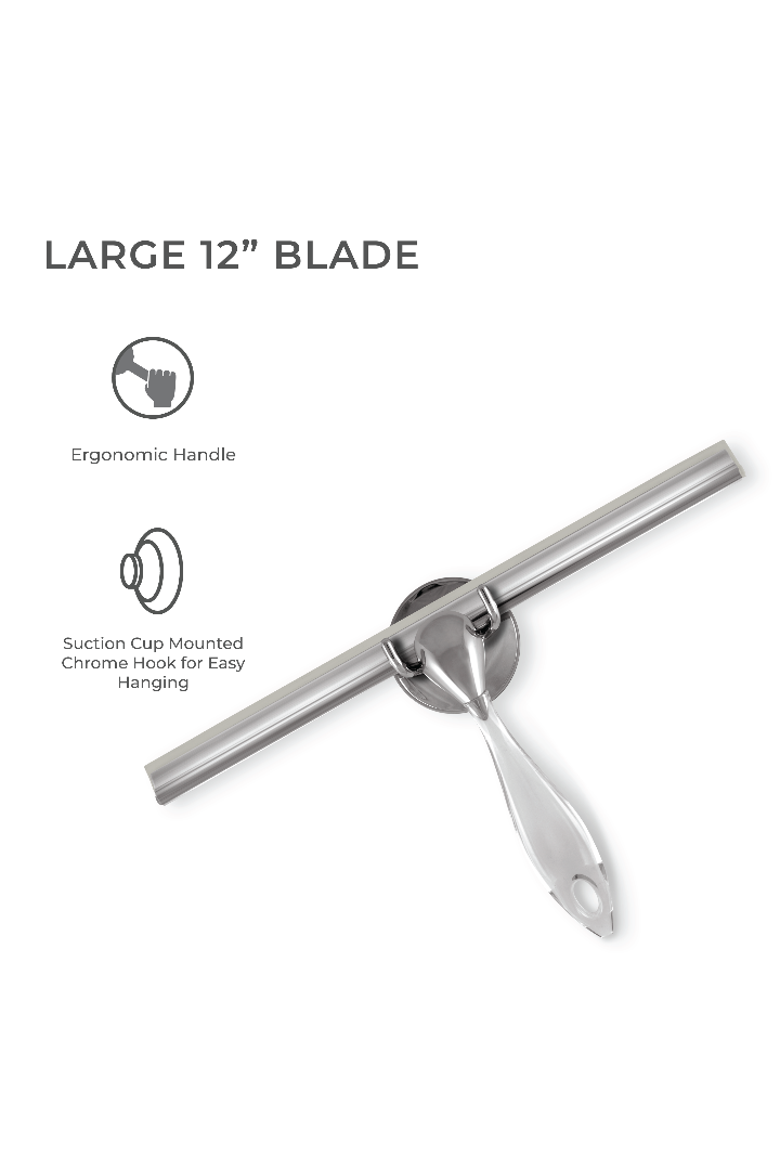 Shower Squeegee with Ergonomic Handle & Wall Mounting Bracket, Alternate, color, Clear Acrylic