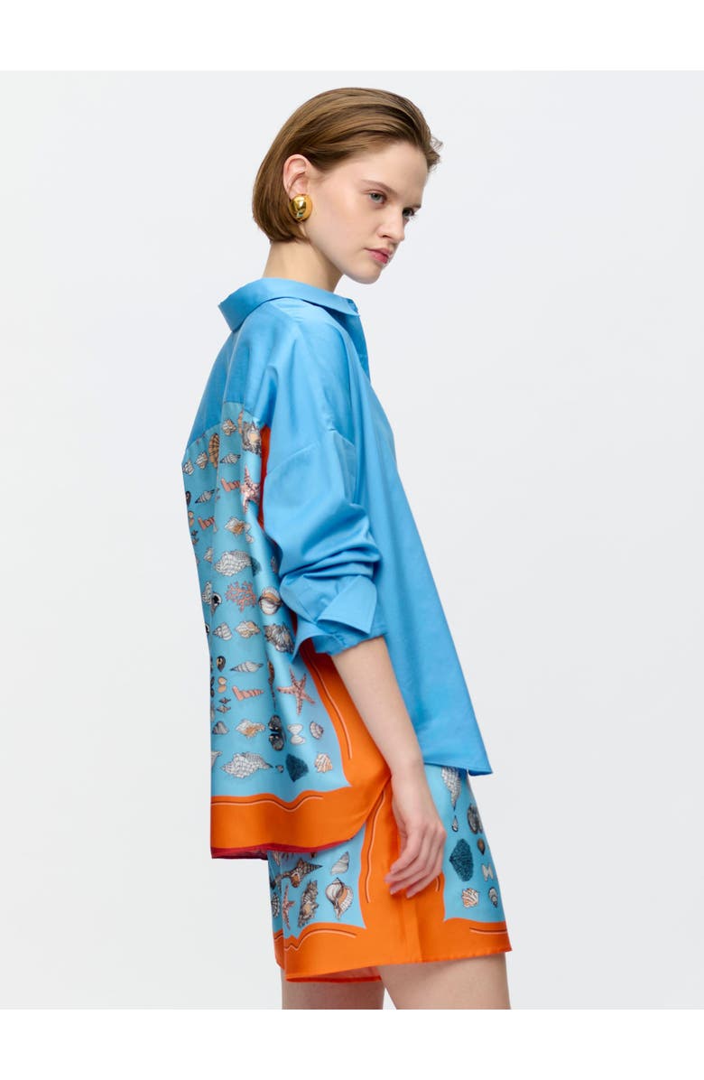 Callas Milano SIRENE Scarf back shirt, Alternate, color, Blue / Orange