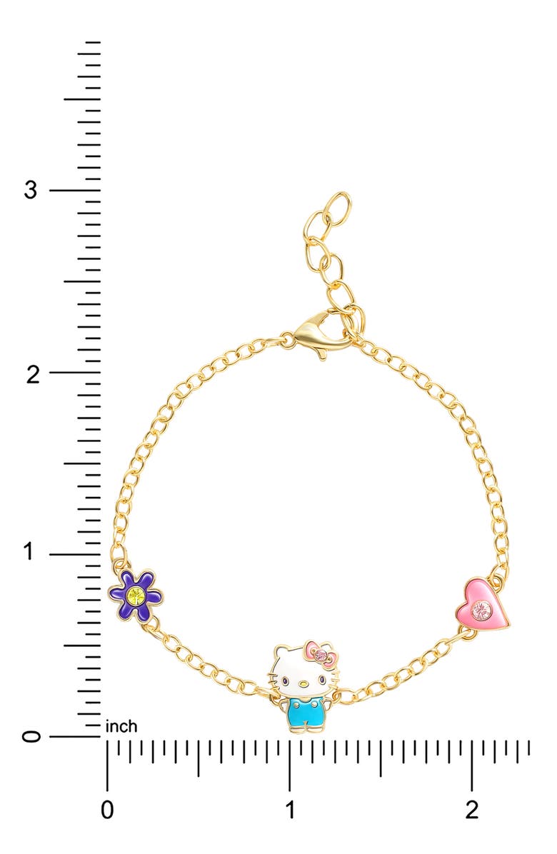 Jacmel Hello Kitty<sup>®</sup> Cubic Zirconia & Enamel Charm Bracelet & Necklace Set, Alternate, color, Pink And Gold