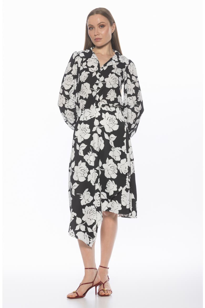 Rah Covered Button-Down Top, Alternate, color, BLACK WHITE FLORAL