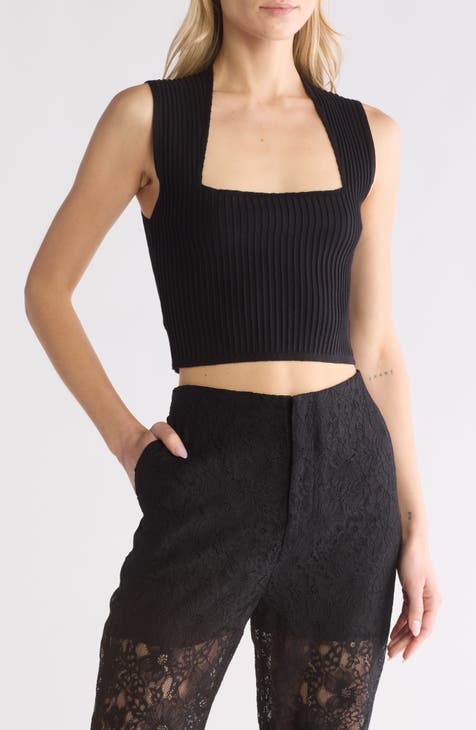 Square Neck Sleeveless Knit Top