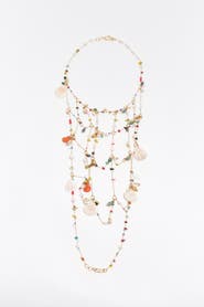 Bimba y Lola Maxi Necklace With Chains And Seashell Multi-Charms