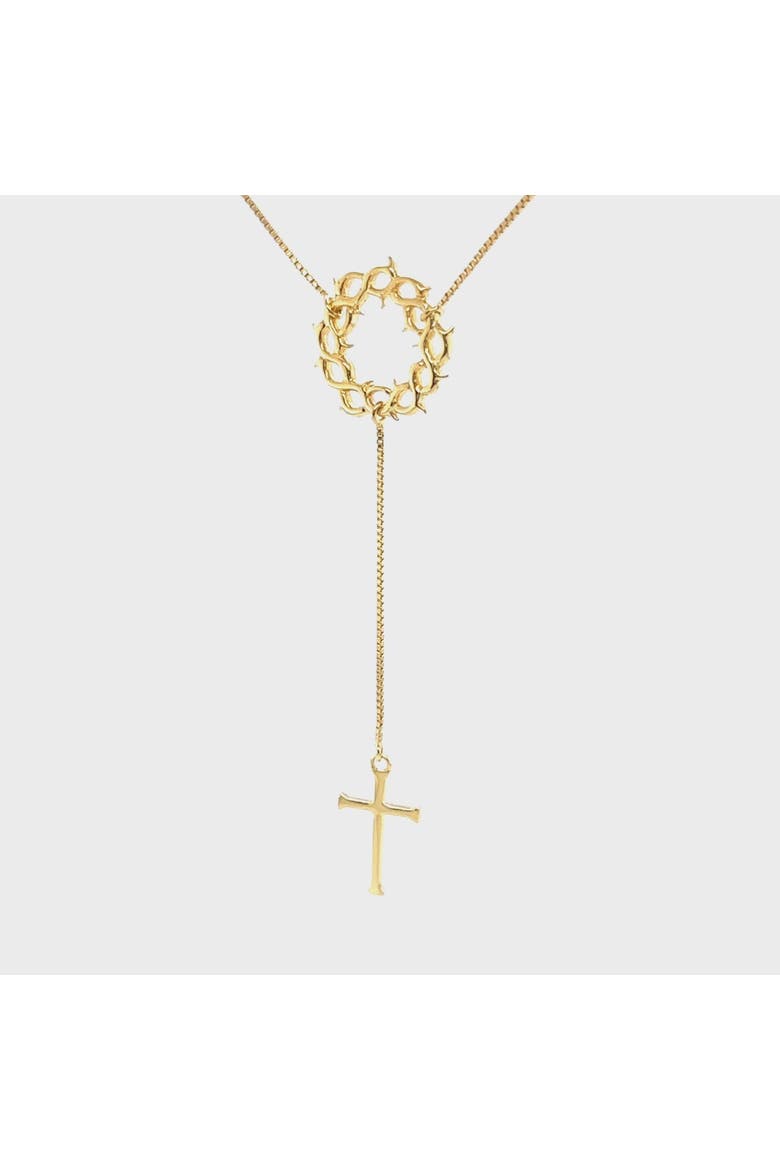 Crown Of Thorns Y Necklace, Alternate, color, 18k Gold Plated