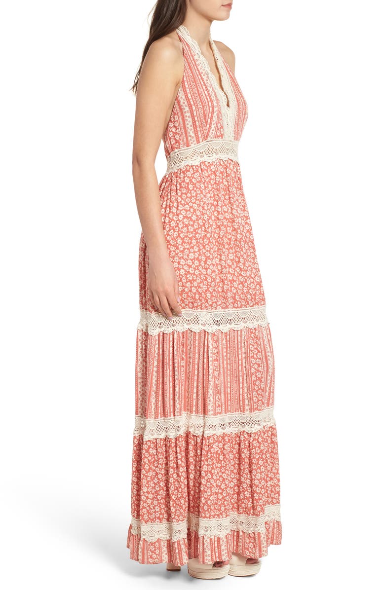 Lost + Wander Sun's Out Halter Maxi Dress, Alternate, color, 