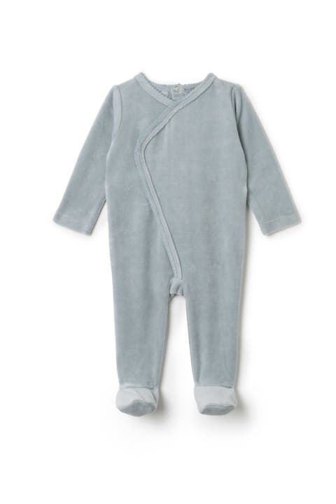 Boy Wrap Stretchie Velour Snap Closure Romper (Baby)