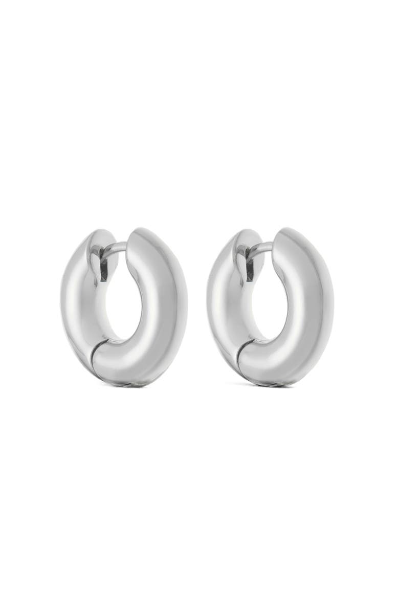 Reiss Oliva Plain Huggie Hoop Earrings, Main, color, Silver Tone