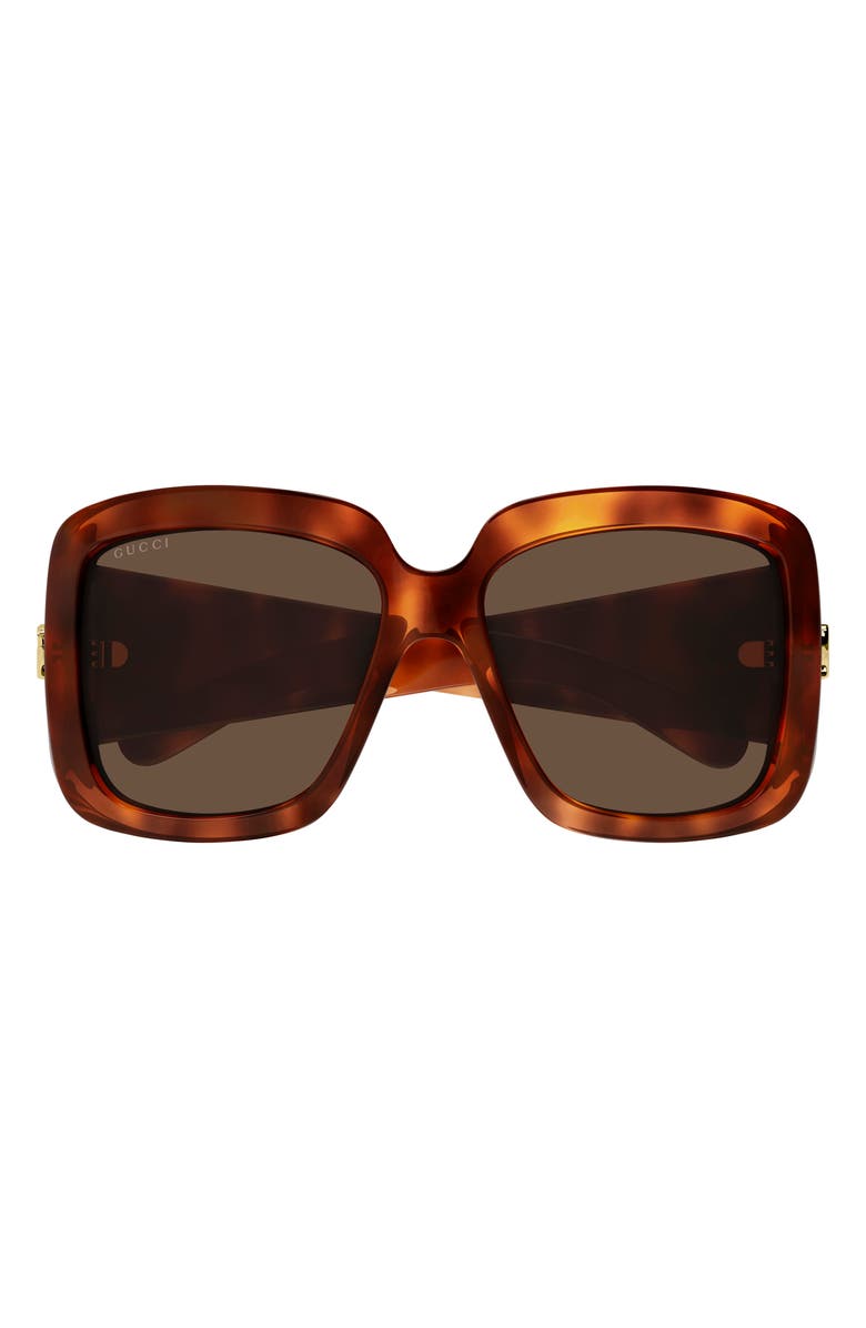 Gucci Square Sunglasses, Main, color, Havana