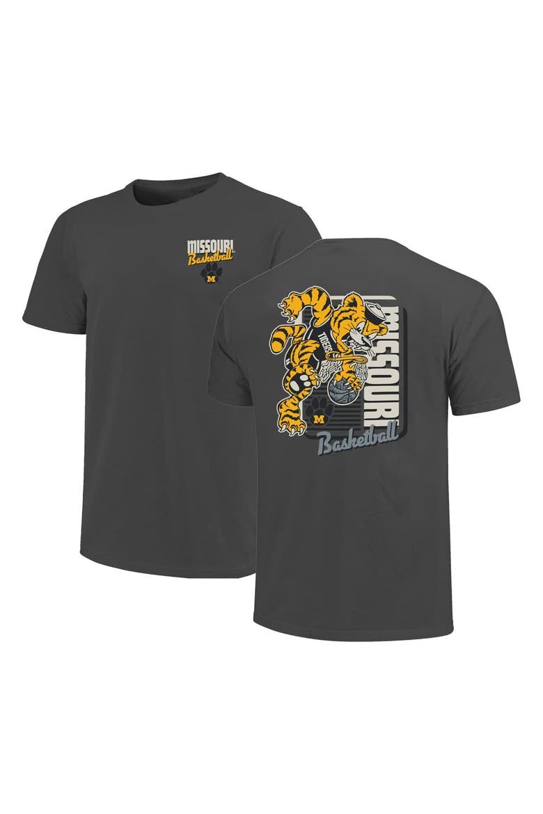 Men's Charcoal Missouri Tigers Comfort Colors Mascot Dunk T-Shirt, Alternate, color, Charcoal