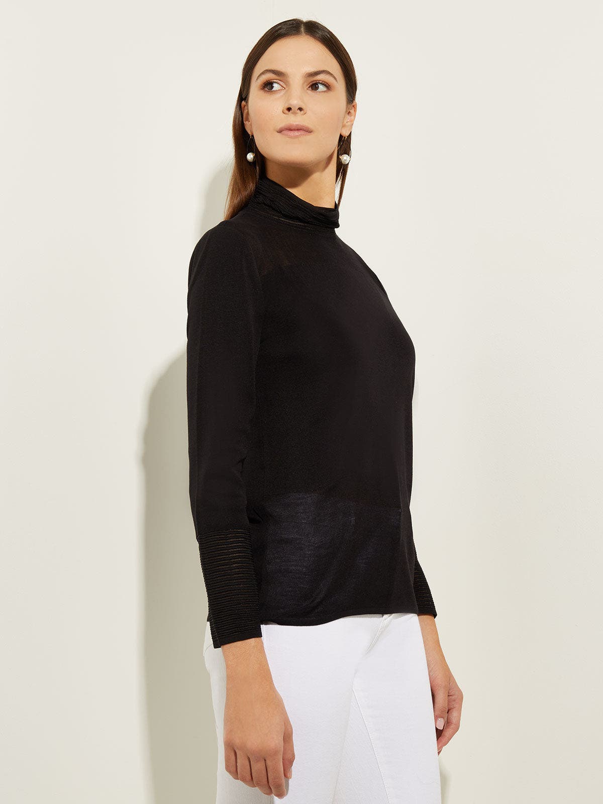 Sheer Inset Turtleneck - image 2