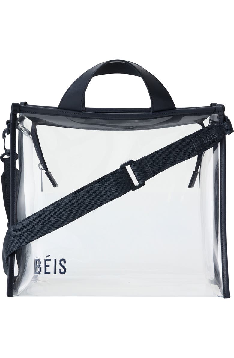 Béis The Clear Stadium Tote, Alternate, color, Navy